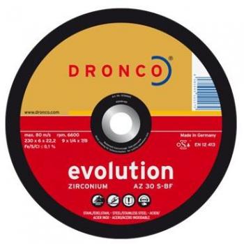 DRONCO AZ30S-230 - Disco de desbaste AZ 30 S Evolution-metal, 230 x 6 mm