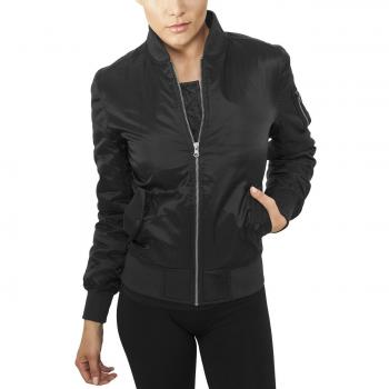 Urban Classics Women's Basic Black Bomber Jacket