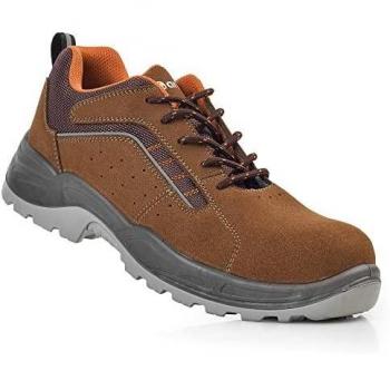 Zapatos de seguridad Lusitania microfibra serraje marrón S1P metalfree SRC talla 39 Anibal
