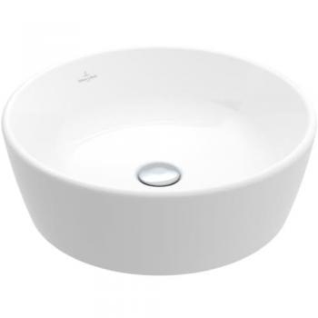 Lavabo sobre encimera redondo Villeroy & Boch Architectura, diámetro 450 mm, sin rebosadero, color blanco alpino