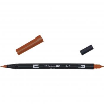 Tombow Dual Brush-947 - Rotulador Doble Punta Pincel, Color Marrón