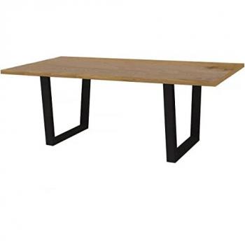 Mesa de Comedor Hollywood Roble / Negro - 200 x 100 x 76 cm