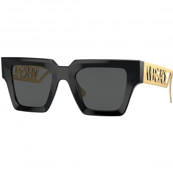 Versace VE4431F Asian Fit GB1/87 Anteojos de Sol para Mujer Negros, 50 Lentes, Ajuste Asiático