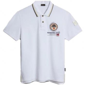 Napapijri Gandy Short Sleeve White Polo Shirt for Men, Size M