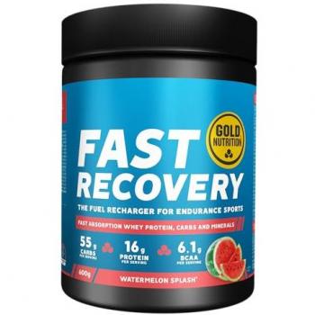 Gold Nutrition Fast Recovery 600 g sabor sandía - Bebida recuperadora con BCAA, Carbohidratos y Proteína Aislada de Suero