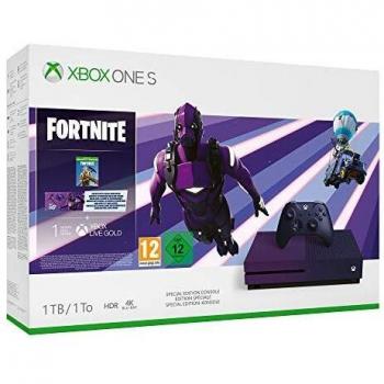 Xbox One S Morada Fortnite Pack con 1 mes de Xbox Live Gold (Edición Especial)