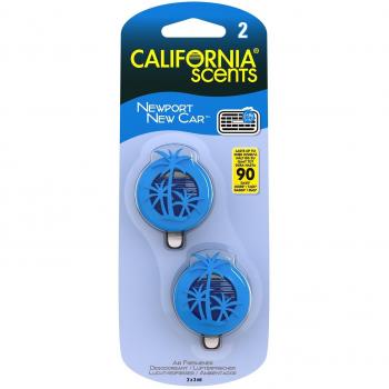 California Scents - Ambientador para Coche New Car - Minidifusores - Pack de 2 UDS, Color Standard CE