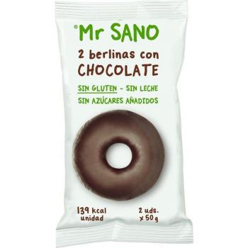 Deliciosas Berlinas de Chocolate Orgánico Mr. Sano - Pack de 2 unidades