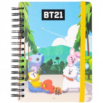 Cuaderno tapa forrada A5 BT21 Erik azul y verde