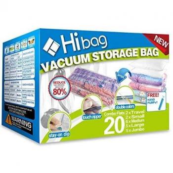 HIBAG Premium Space Saver Bags, 20 Pack Vacuum Compression Bags