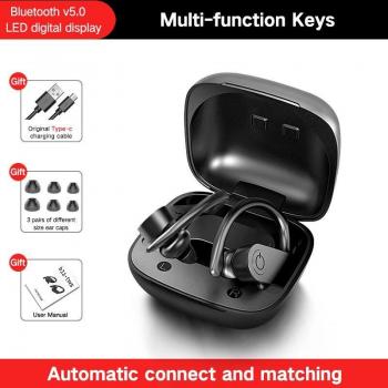 Auriculares Bluetooth Deportivos FBYEG TWS HD Estéreo Inalámbricos con Pantalla LED, Impermeables y Cancelación de Ruido con Micrófono