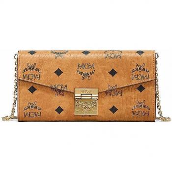 MCM Tracy Mini Crossbody Wallet in Brown Leather
