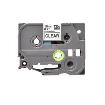 Cinta Laminada Compatible con Brother TZe-141 - Texto Negro sobre Fondo Transparente - Ancho 18mm x Longitud 8 metros