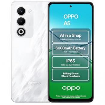 Smartphone Refurbished OPPO A5 4G, Qualcomm Snapdragon, 4GB RAM, 128GB Almacenamiento, Pantalla 6.67, Doble SIM, Color Mist White