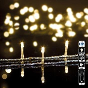 DECORACION NAVIDAD - Guirnalda luminosa 30 m de bombillas LED Blanco Cálido y 8 juegos de luces