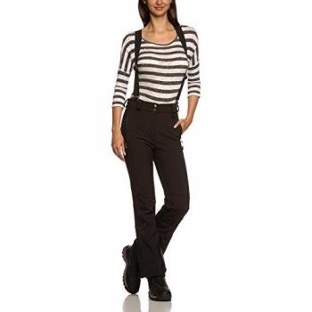Killtec Soft Shell Hose mit Abnehmbaren Trägern und Kantenschutz Natalya KG - Pantalones de esquí para mujer, color negro, talla DE: 20