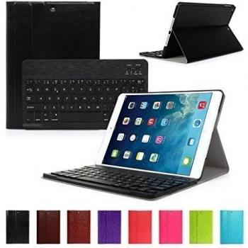 CoastCloud Cubierta protectora del Teclado Inalámbrico párrafo de Apple ipad Air 2 o ipad 6 nuevo ipad caja de cuero de la PU Con La disposición española del Teclado inalámbrico con Bluetooth