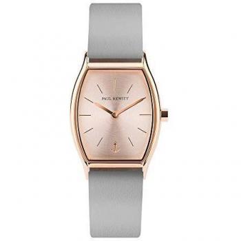 PAUL HEWITT Reloj de muñeca para Mujer en Acero Inoxidable Modern Edge Rose Sunray - Reloj de Pulsera Plateado con Correa de Cuero en Color Gris Grafito, Reloj de Cuero para Mujer