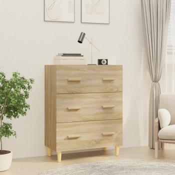 Aparador de madera contrachapada 70x34x90 cm en color roble Sonoma, mueble de almacenaje moderno para salón, buffet, armario auxiliar y armario de almacenamiento