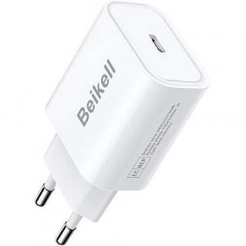 Beikell 20W Cargador USB C, Cargador Móvil USB C Power Delivery 3.0 Carga Rápida y USB QC 3.0 Compatible con iPhone 13/13 Pro/12/12 pro/12 Pro max/11/11 Pro MAX, iPad, Huawei, Xiaomi y Más
