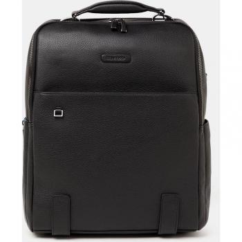 Piquadro Modus Special RFID Leather Laptop Backpack - Black 40 cm