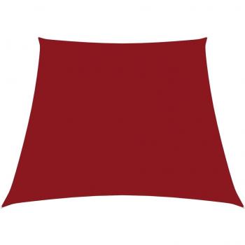 Toldo de vela trapezoidal de tela oxford rojo 4/5x3 m