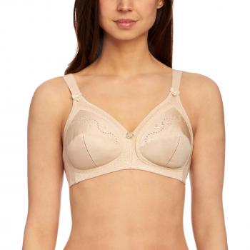 Triumph Doreen Non-Wired Cotton Bra - Unpadded Cups, Sizes B-E, Embroidered Design