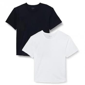 Pack 2 Camisetas BOSS para Hombre, Comodidad, Algodón, Manga Corta, Color Blanco y Marino, Talla 5XL