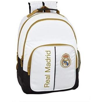 Real Madrid CF 8412688352012 Mochila Doble con Cantoneras Adaptable a Carro, Única