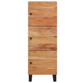 Aparador de hierro y madera maciza de acacia con 3 puertas, dimensiones 40x33x110 cm