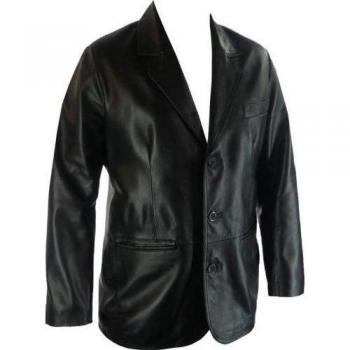 UNICORN Hombres Genuino real cuero chaqueta Estilo clásico Blazer traje Negro #G4