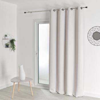 Cortina Opaca Ignífuga M1 No Flamable Color Blanco Roto 140x180 cm