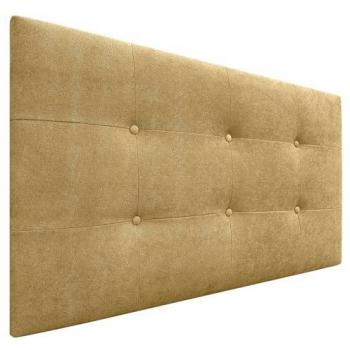 Cabecero Acolchado Capitone 110x60cm en Tela Acualine Mostaza con 8cm de Grosor para Camas Individuales y Matrimonio