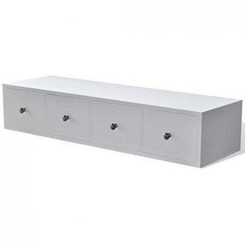Gabinete blanco de madera con cuatro cajones