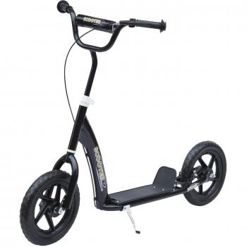 HOMCOM Patinete Scooter de 2 Ruedas Grandes de 12 Pulgadas para Niños de 5-12 Años con Manillar Ajustable en Altura y Freno Trasero Carga