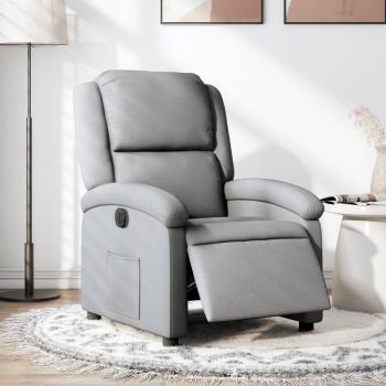 Sillón Reclinable Eléctrico de Tela en Gris Claro, Gris Oscuro y Negro - Sillón Dormitorio Cómodo para Relajación y Sofá