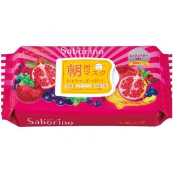 Saborino Morning Facial Sheet Mask - Mixed Berries, Highly Moisturizing, 30pcs