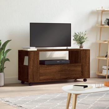 Mueble de TV de madera de ingeniería 102x34,5x43 cm en color roble marrón