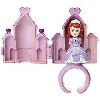 Princesa Sofía - Castillo Anillo + Pendientes, Color Rosa + 3 Mini muñecas