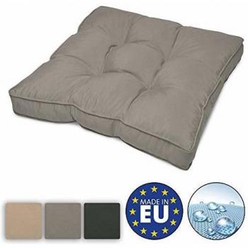 Cojines Lounge de Exterior Beautissu Resistente al Agua en Gris Claro - 60x60x10 cm