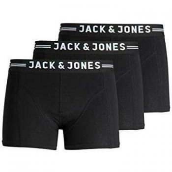 Jack & Jones Sense Trunks 3-Pack Black Boxers for Men - Size L