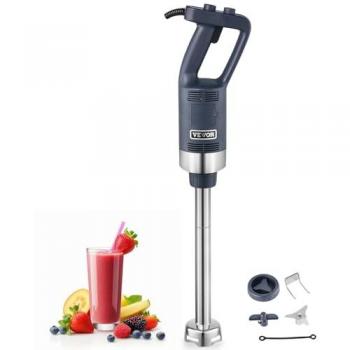 Batidora de Mano Comercial 500W con Eje de 406 mm, Velocidad Variable y Hoja de Acero Inoxidable para Sopa, Salsa, Puré y Crema