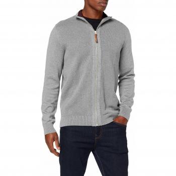 Tom Tailor Moderne Strukturierte Cárdigan, Gris