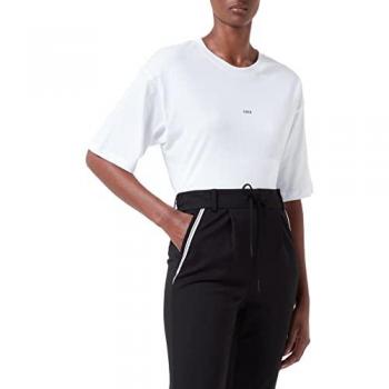 Camiseta Jack & Jones Andrea Loose Manga Corta Blanca para Mujer con Logo Negro - Talla S