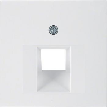 Hager Enchufe Berker S1 B3 B7 | Tapa Toma RJ11 o RJ45 | Blanco Polar Brillante