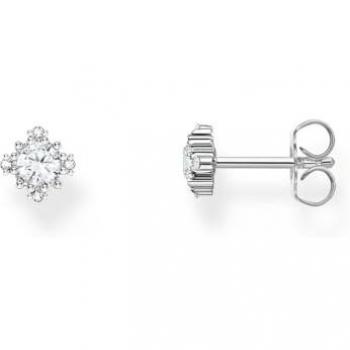 Thomas Sabo Vintage Silver Stud Earrings with White Zirconia