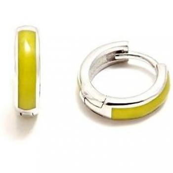 Pendientes Agatha Ruiz de la Prada colección CRIOLLAS HOOP plata Ley 925m 12 mm. verde esmaltados