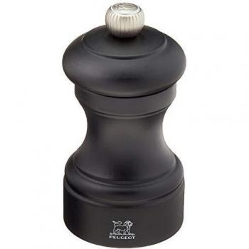 Molinillo de Sal Peugeot Bistro 10 cm - Madera Certificada PEFC - Acabado Negro Mate - Mecanismo Manual Garantía de por Vida