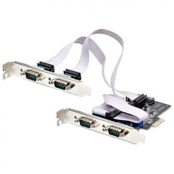 StarTech.com 4-Port Serial PCIe Card Quad-Port PCI Express to RS232/RS422/RS485 (DB9) Serial Card Low-Profile Bracket Incl. 16C1050 UART Windows/Linux TAA Compliant - Level