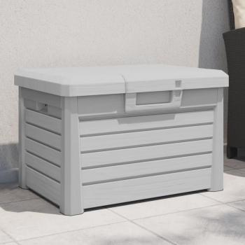 Baúl para cojines de polipropileno gris 73x50,5x46,5 cm